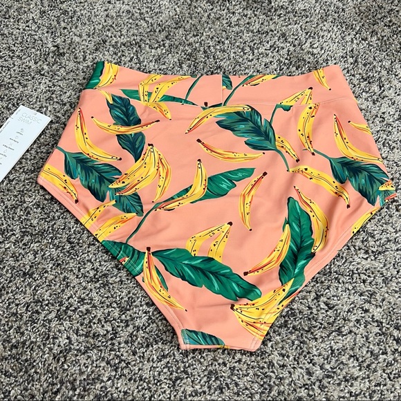 NWT MOTT50 Joana High Rise Moderate Coverage Swim Bottom Banana Palm Small - Picture 4 of 5
